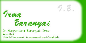 irma baranyai business card